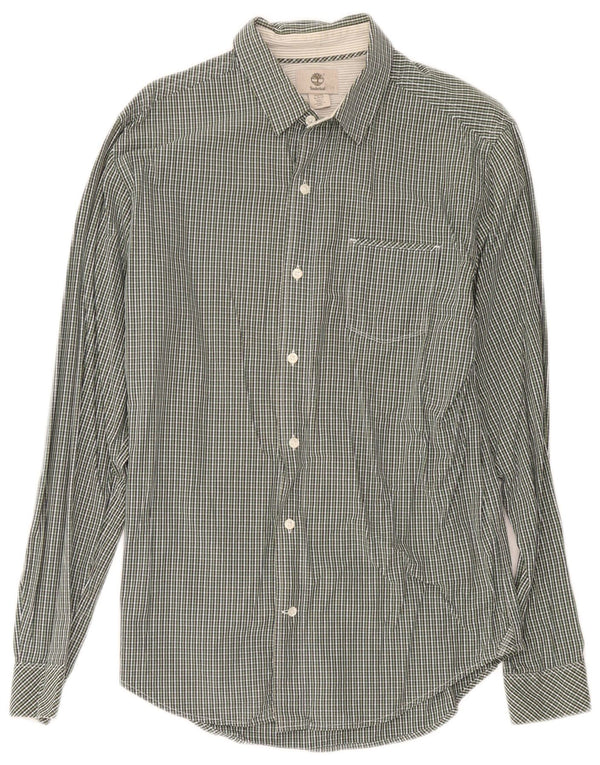 Camicia Timberland da uomo slim fit in cotone a quadretti verde medio