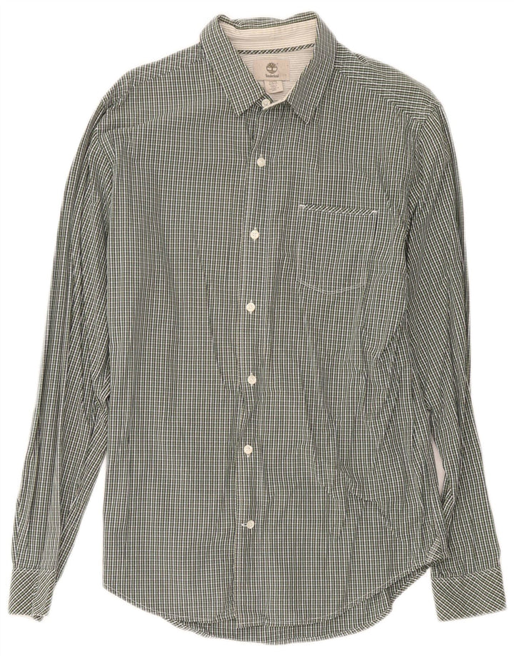 Camicia Timberland da uomo slim fit in cotone a quadretti verde medio