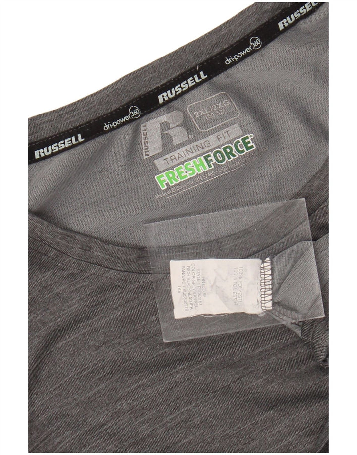 T-shirt da uomo RUSSELL ATHLETIC Top 2XL poliestere grigio