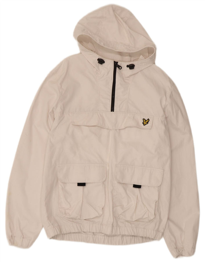 Giacca anorak con cappuccio da uomo Lyle & Scott UK 38 poliestere bianco medio