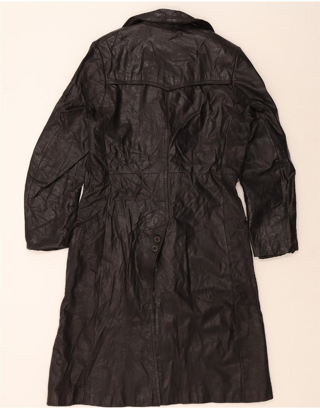 VINTAGE Womens Leather Coat IT 50 XL Black Leather Vintage Vintage and Second-Hand Vintage from Messina Hembry 