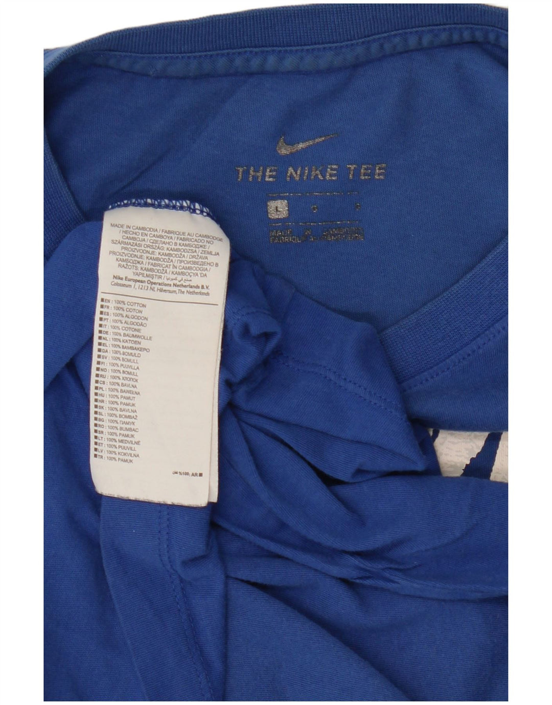 T-shirt grafica da uomo Nike Top grande in cotone blu