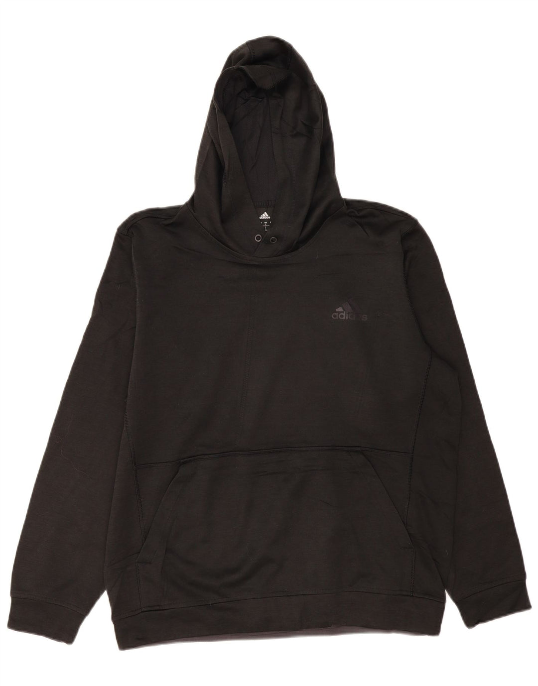 Felpa con cappuccio Adidas Climawarm da uomo grande in poliestere nero