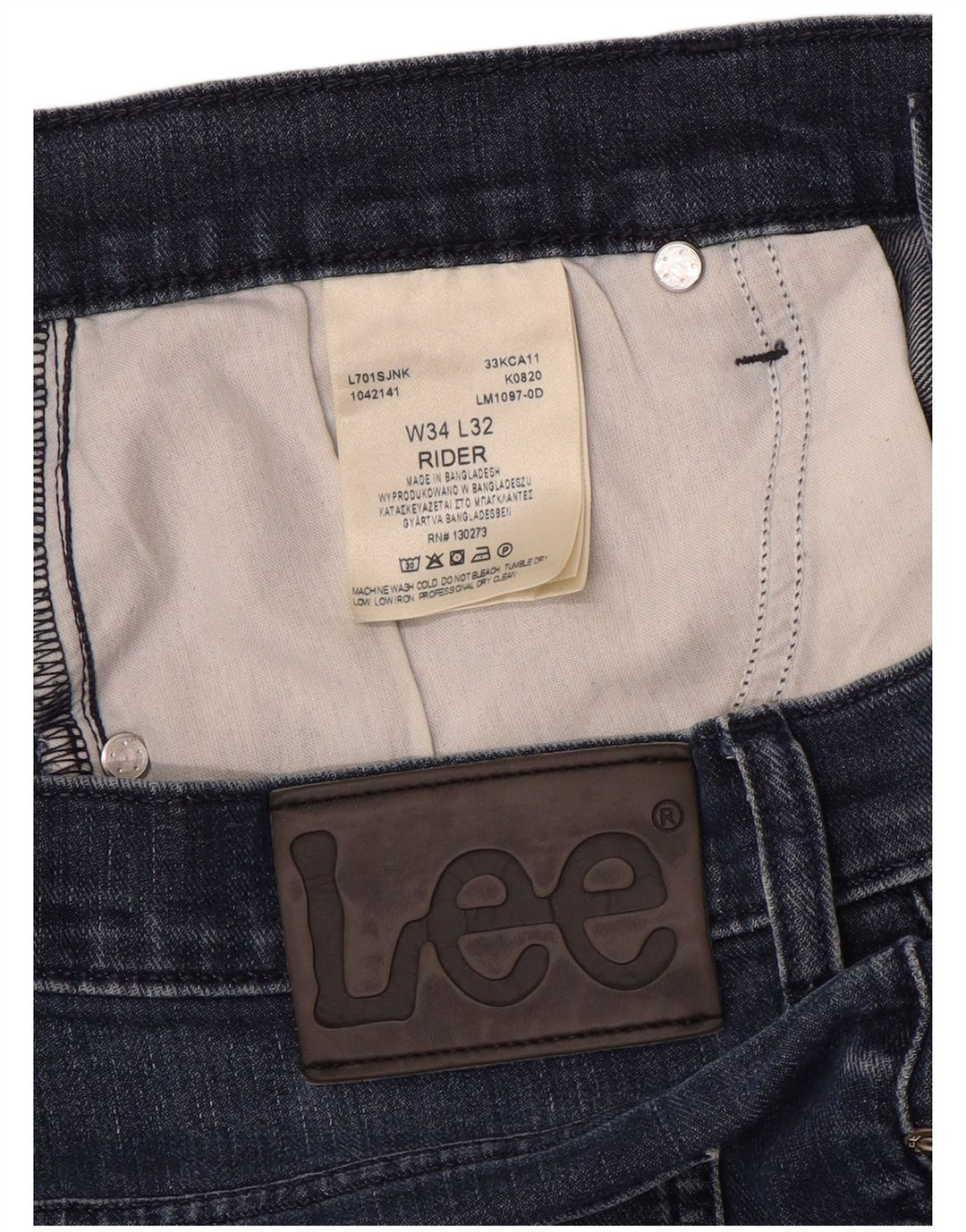 Jeans dritti da uomo Lee Rider W34 L30 in cotone blu