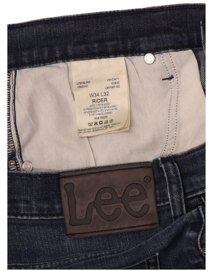 Jeans dritti da uomo Lee Rider W34 L30 in cotone blu