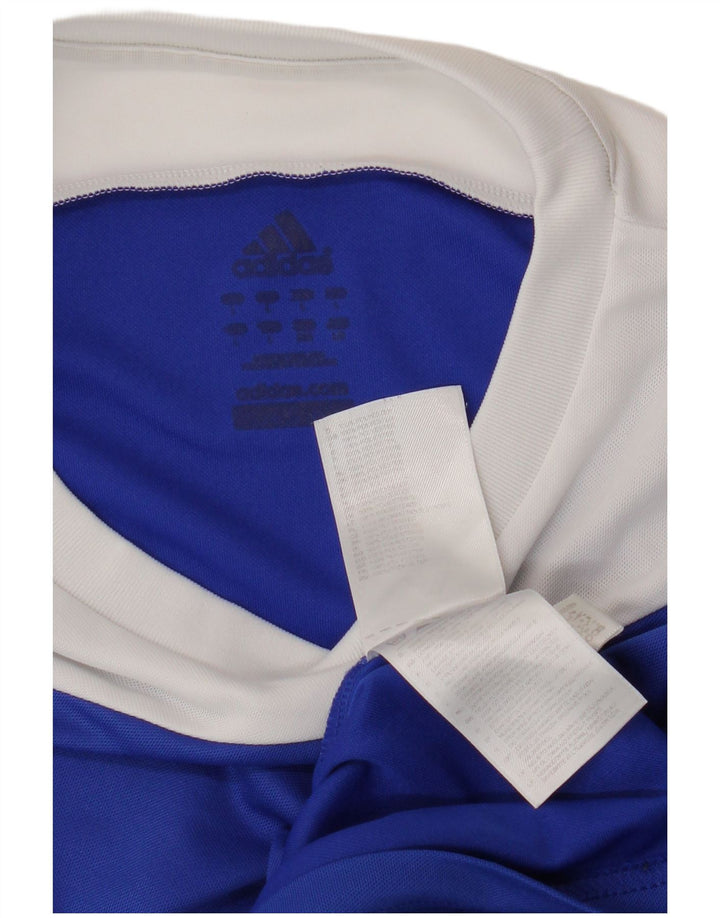 ADIDAS Mens Climalite T-Shirt Top Large Blue Colourblock Polyester