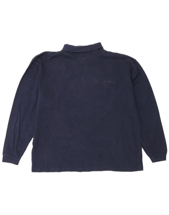 Top Invicta da uomo con collo alto a maniche lunghe XL in cotone blu navy