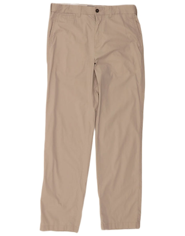 Pantaloni chino dritti da uomo Marks & Spencer W34 L33 in cotone beige