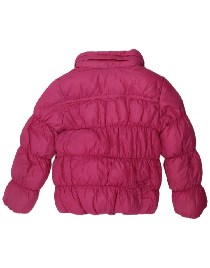 Giacca imbottita reversibile con cappuccio per ragazze Dkny 4-5 anni in poliestere rosa