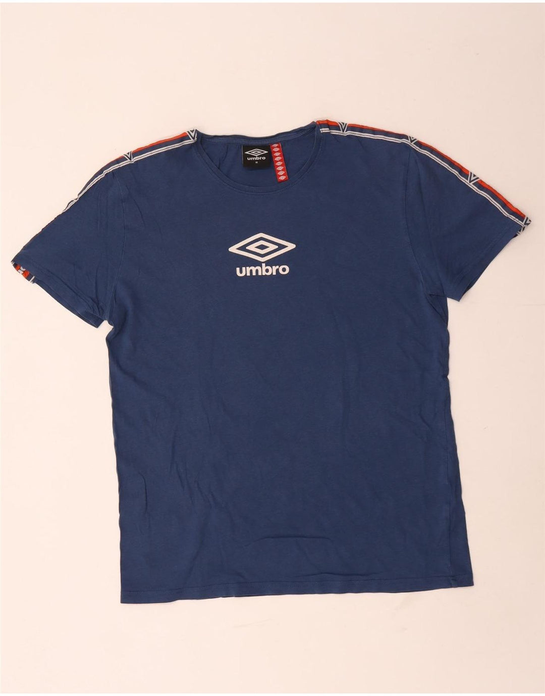 T-shirt grafica da uomo Umbro Top in cotone color block blu medio