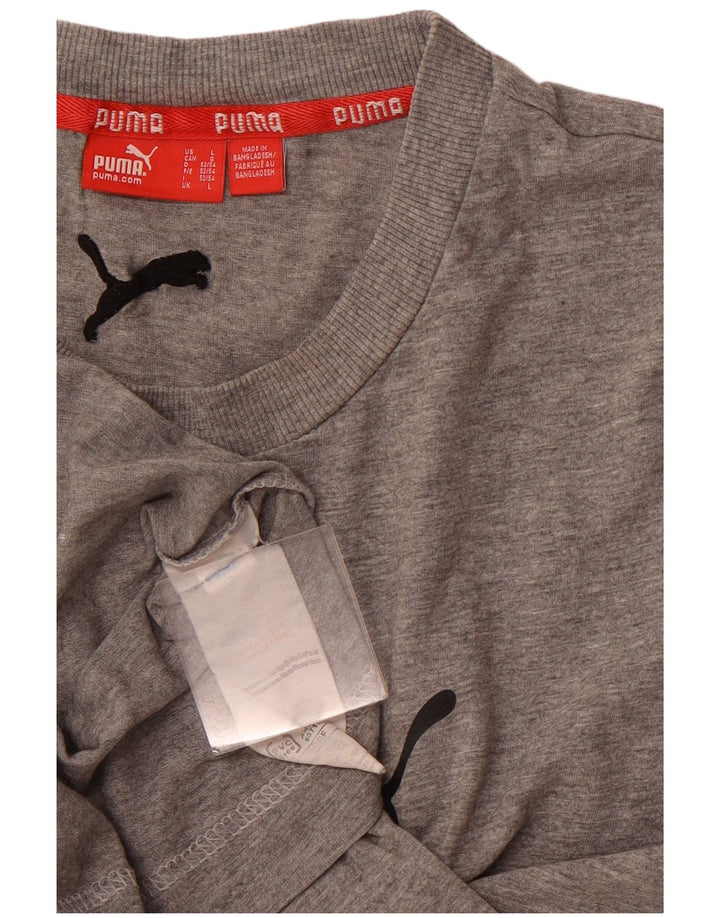 T-shirt grafica da uomo PUMA grande in cotone grigio