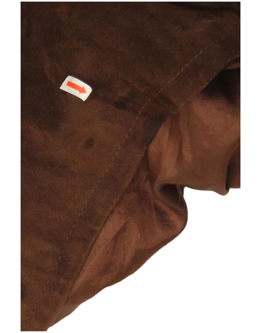 Soprabito oversize in pelle scamosciata vintage da donna IT 46 grande in pelle marrone