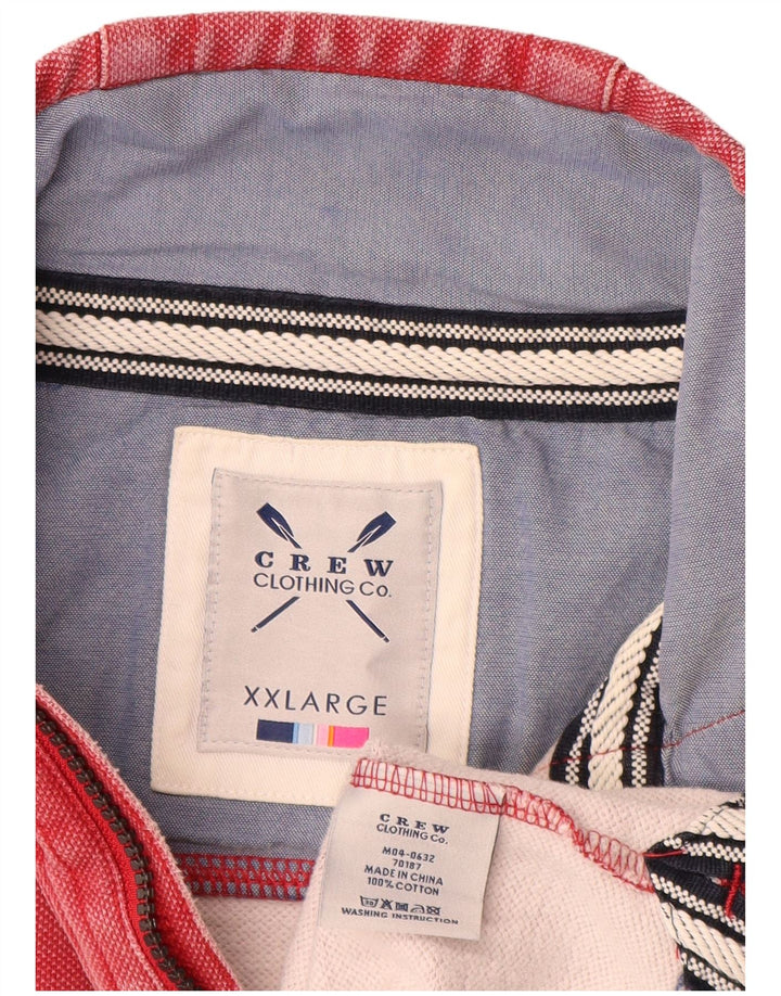 Crew Clothing Felpa con collo con zip da uomo Maglione 2XL Cotone rosso