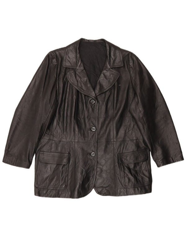 Giacca blazer vintage da donna a 3 bottoni IT 52 2XL Nera