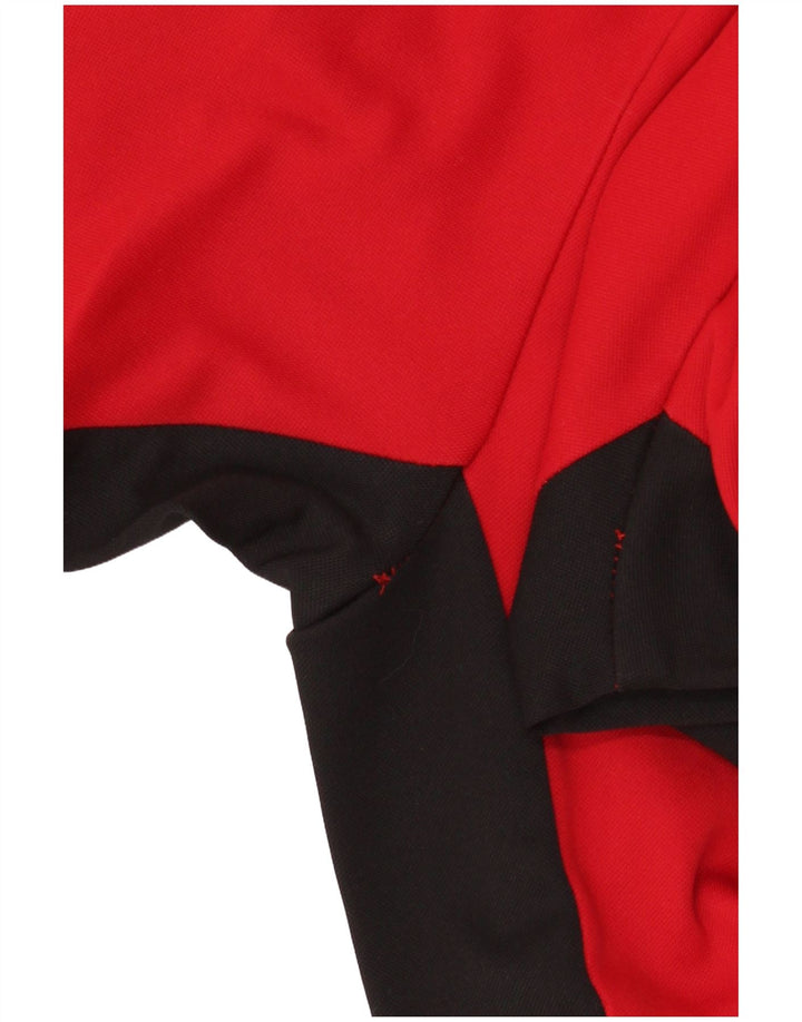 Felpa da uomo Adidas maglione UK 38/40 poliestere color block rosso medio