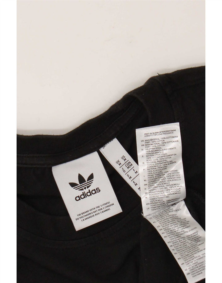 T-shirt grafica da uomo Adidas Top in cotone nero medio