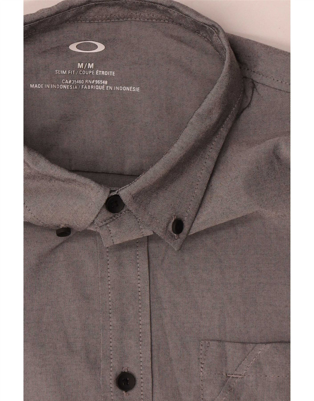 Camicia slim fit da uomo Oakley in poliestere grigio medio