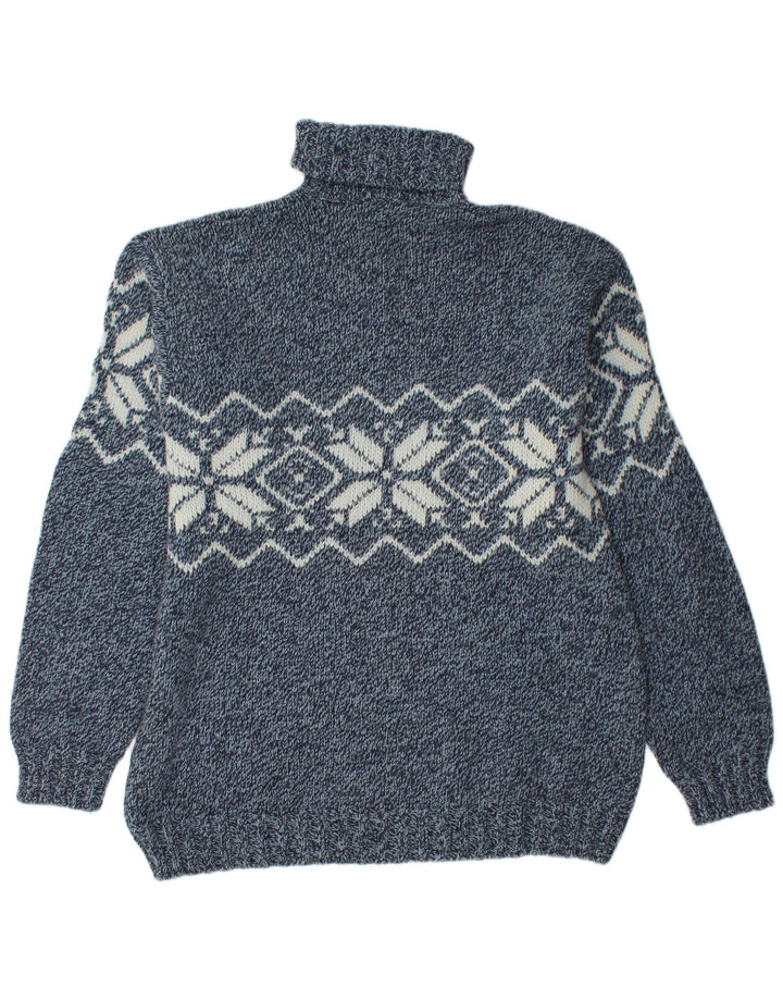 Barbieri Uomo Maglione Dolcevita Maglione XL Blu Navy Fair Isle