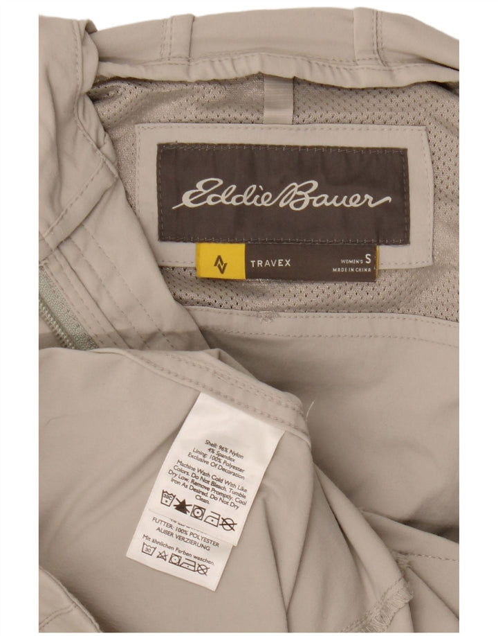 Giacca da donna con cappuccio EDDIE BAUER UK 10 piccola in nylon beige