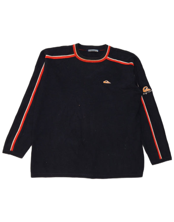 Maglione maglione girocollo da uomo Quiksilver XL acrilico a righe blu navy