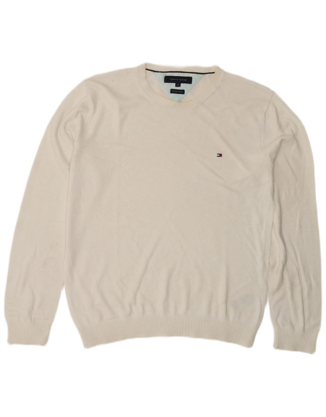 Maglione maglione girocollo da uomo Tommy Hilfiger cotone bianco medio