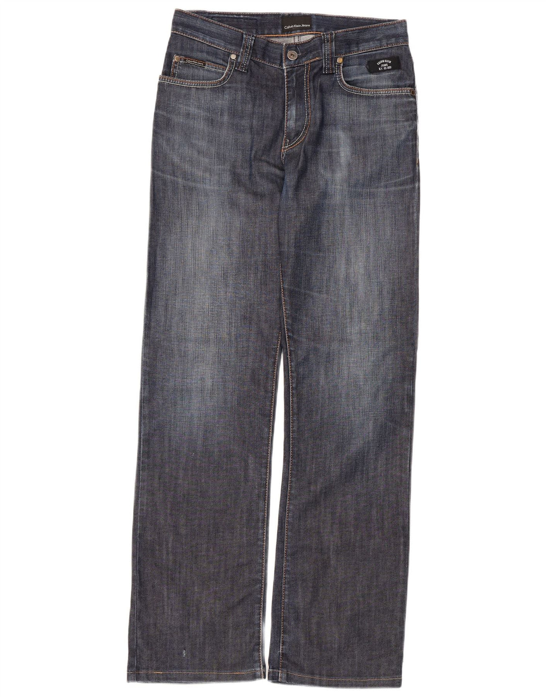 Jeans dritti da donna Calvin Klein W30 L30 cotone blu