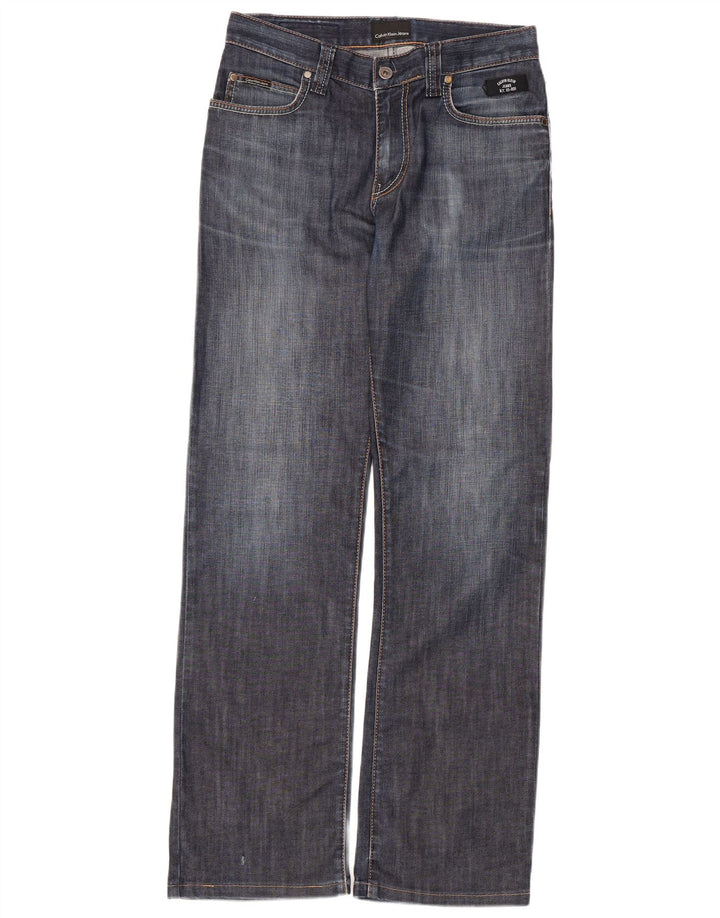 Jeans dritti da donna Calvin Klein W30 L30 cotone blu