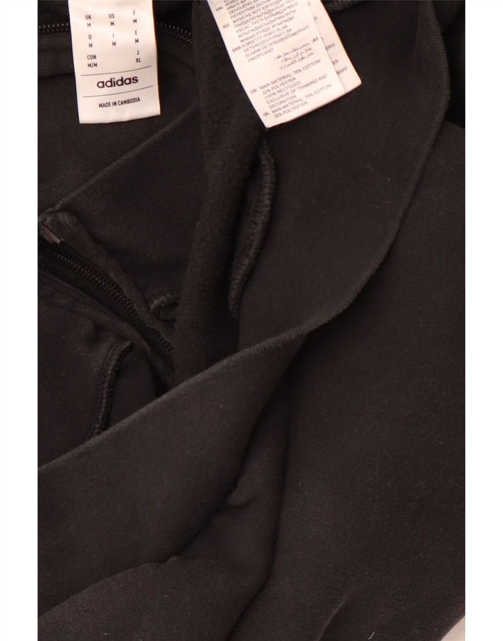 Maglione con cappuccio e zip da uomo ADIDAS in cotone nero medio