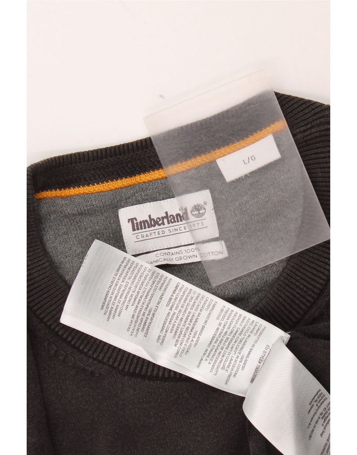 Maglione maglione girocollo da uomo Timberland grande cotone nero