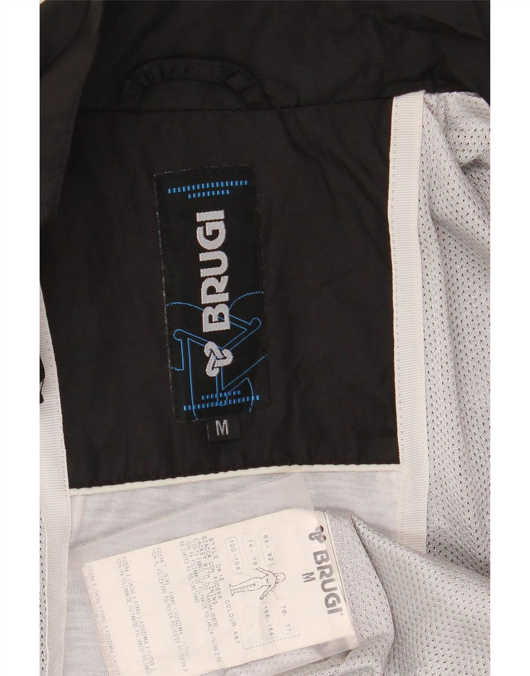 Giacca antipioggia da uomo Brugi UK 38 Medium Black Colourblock in poliammide