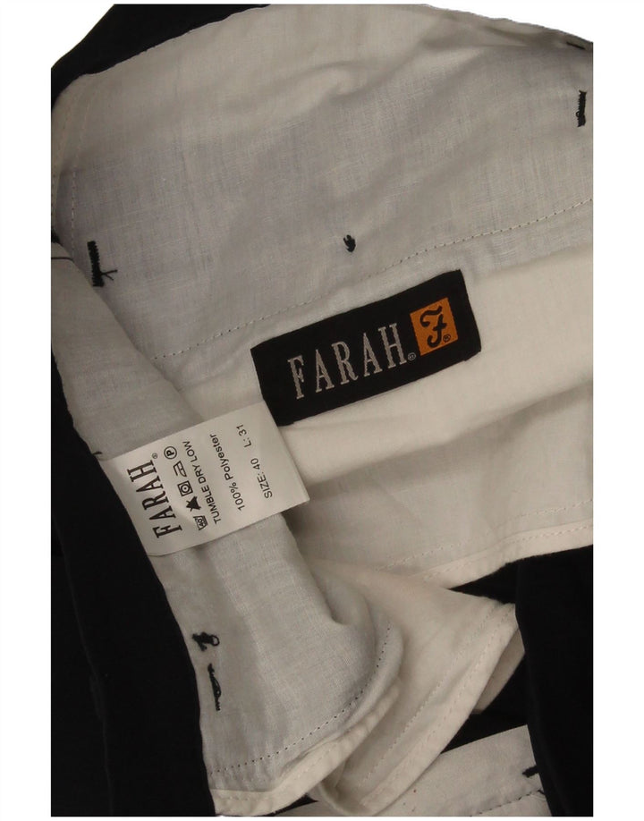 Pantaloni casual affusolati da uomo Farah W40 L31 poliestere blu navy