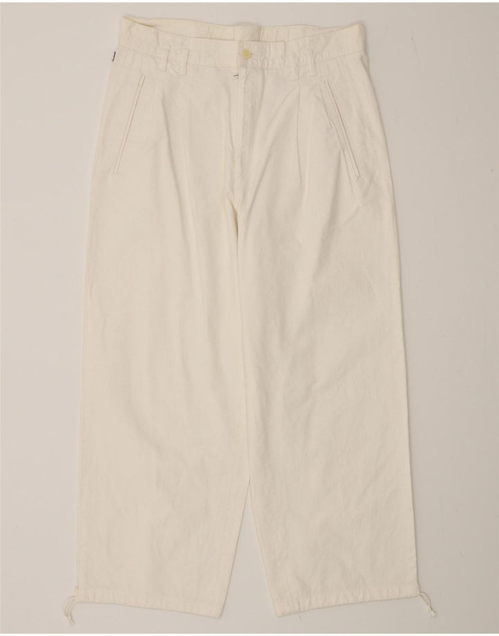 Pantaloni cropped vintage da donna W30 L25 bianchi