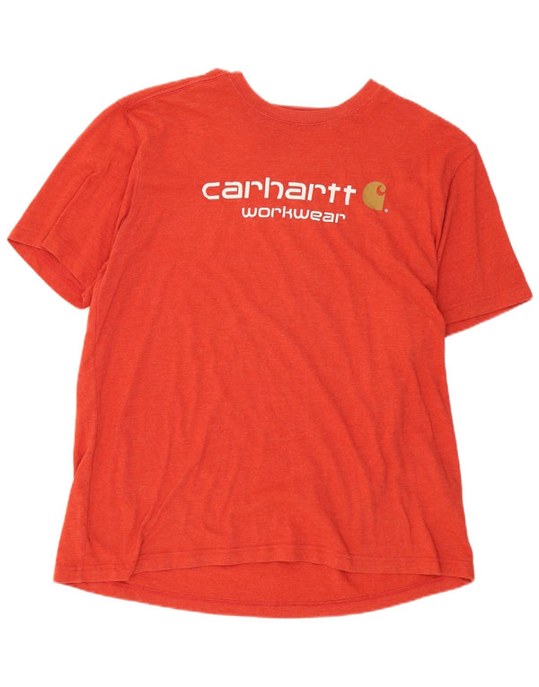 T-shirt grafica da uomo con vestibilità rilassata Carhartt Top XL in cotone arancione