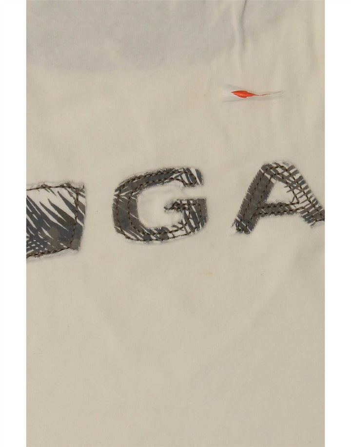 T-shirt grafica da uomo Gas Top grande in cotone bianco