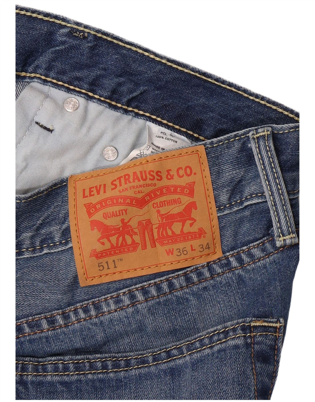 Jeans Levi's Uomo 511 Slim W36 L34 Cotone Blu