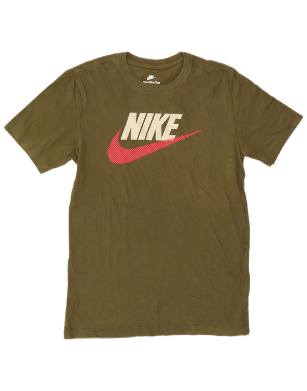 T-shirt grafica da uomo Nike Top Small in cotone kaki