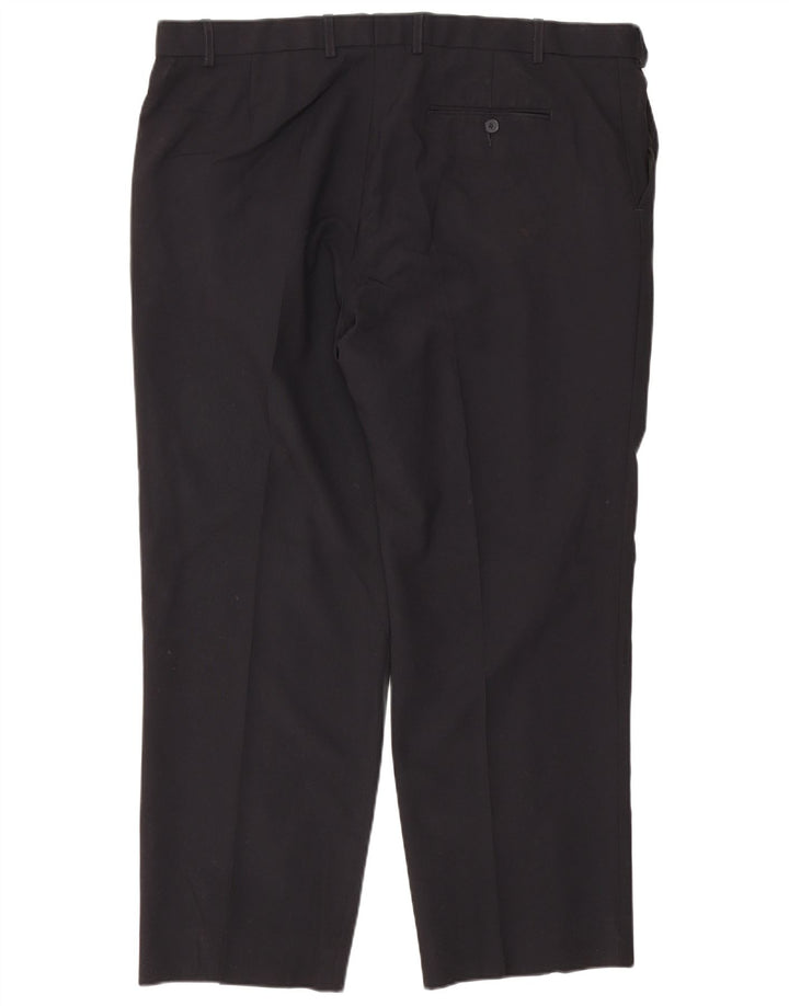 Pantaloni da abito dritti da uomo Marks & Spencer vestibilità regolare W42 L29 neri