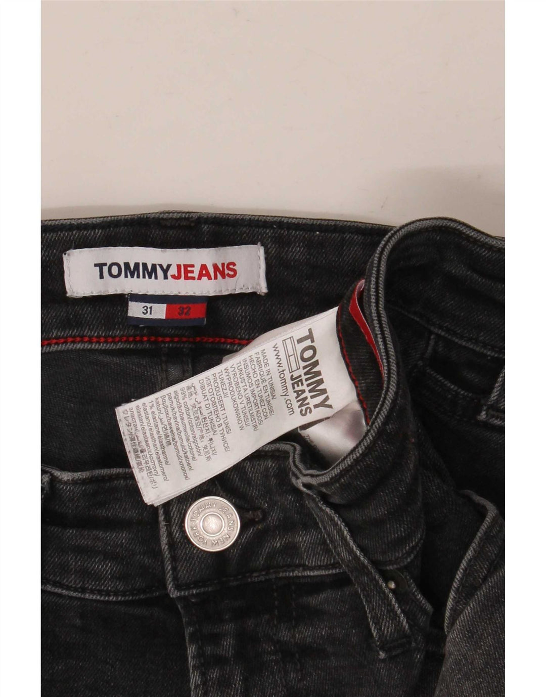 Tommy Jeans Uomo Slim W31 L32 Cotone Grigio