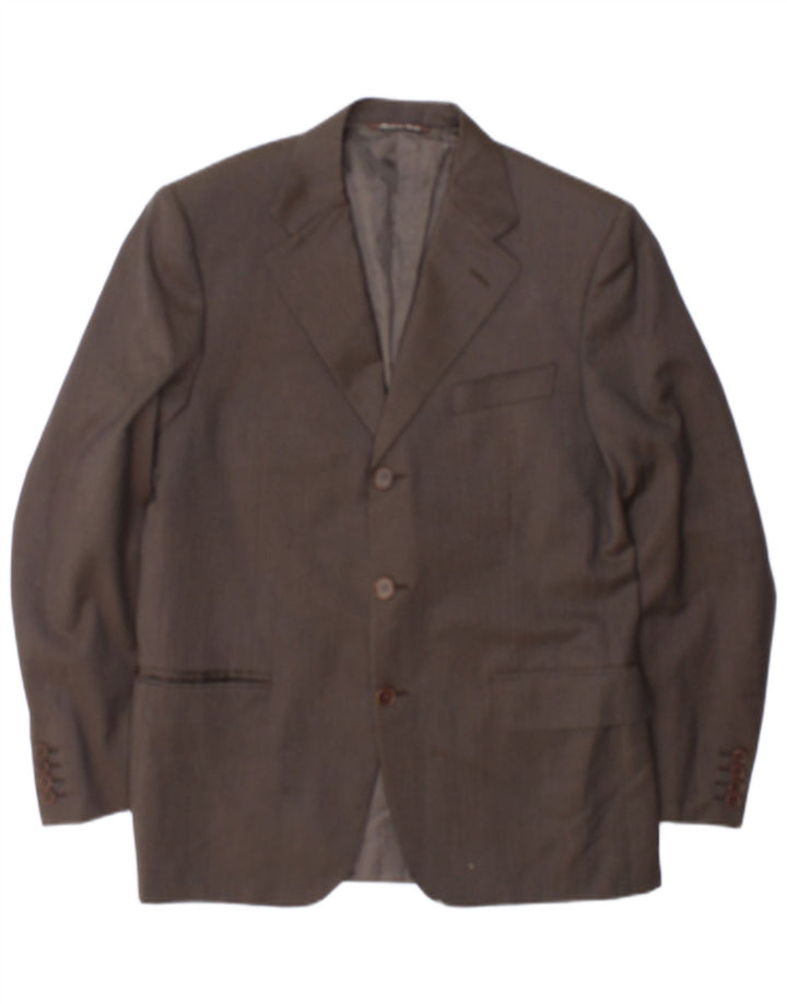 Giacca Blazer 3 Bottoni Canali Uomo IT 46 Small Marrone Lana