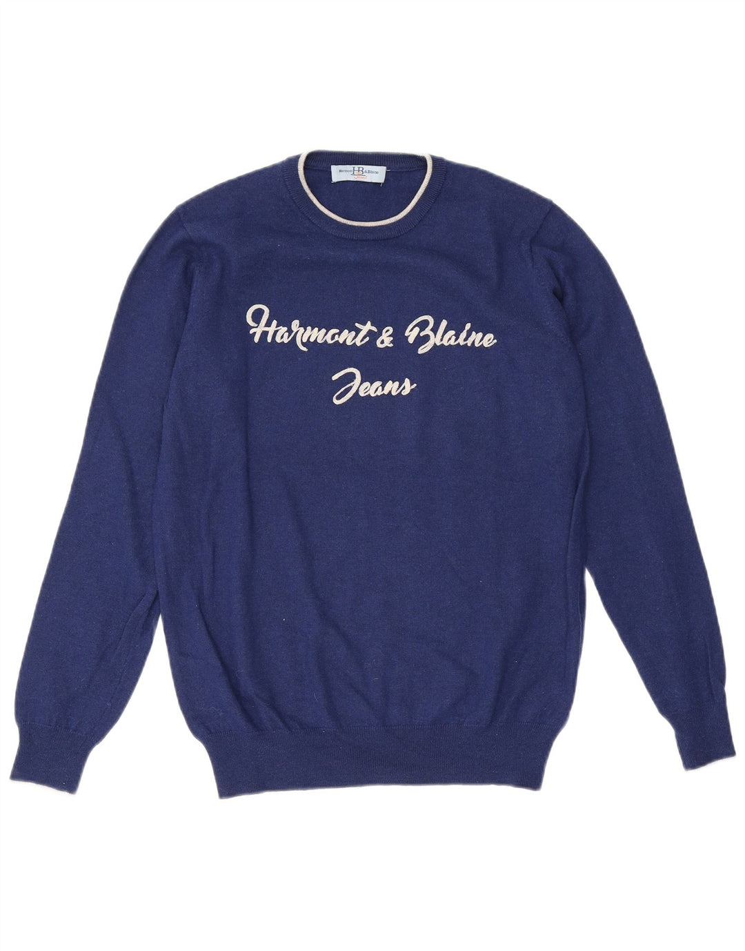Maglione maglione girocollo con grafica da uomo Harmont & Blaine blu navy medio