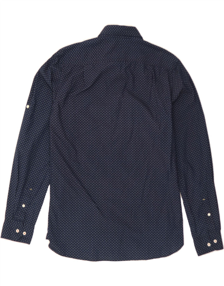 JACK & JONES Mens Shirt Medium Navy Blue Spotted Cotton Vintage Jack & Jones and Second-Hand Jack & Jones from Messina Hembry 