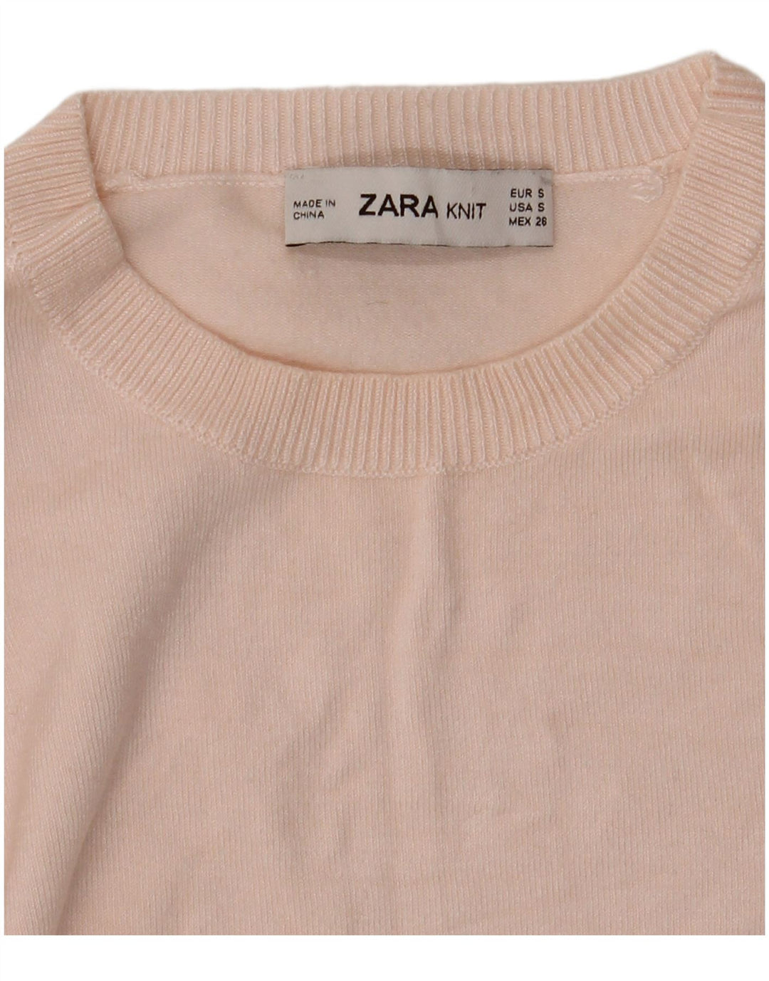 Maglione maglione girocollo da donna Zara UK 8 piccolo rosa