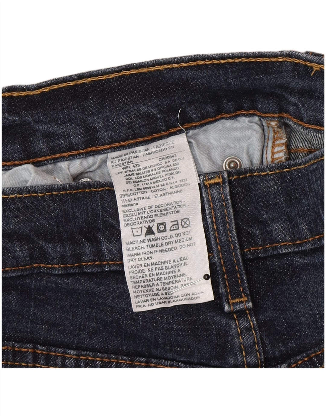 Jeans dritti slim Denizen da uomo Levi's W32 L32 cotone blu navy