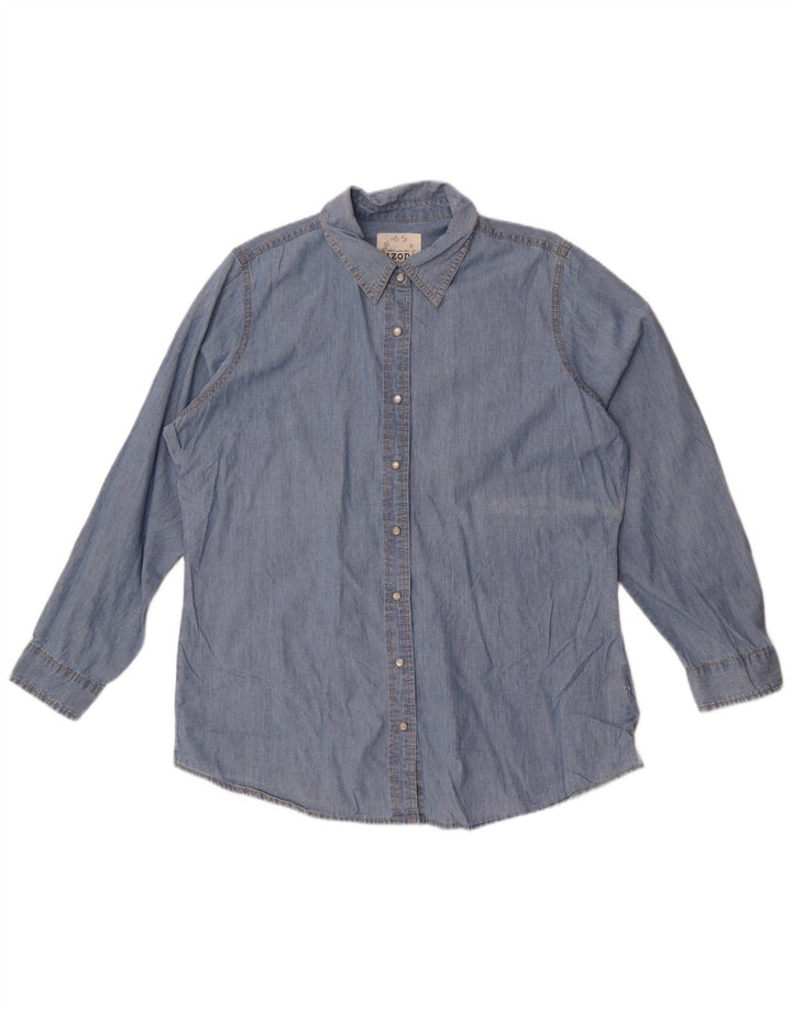 Camicia di jeans da donna Izod UK 16 grande cotone blu