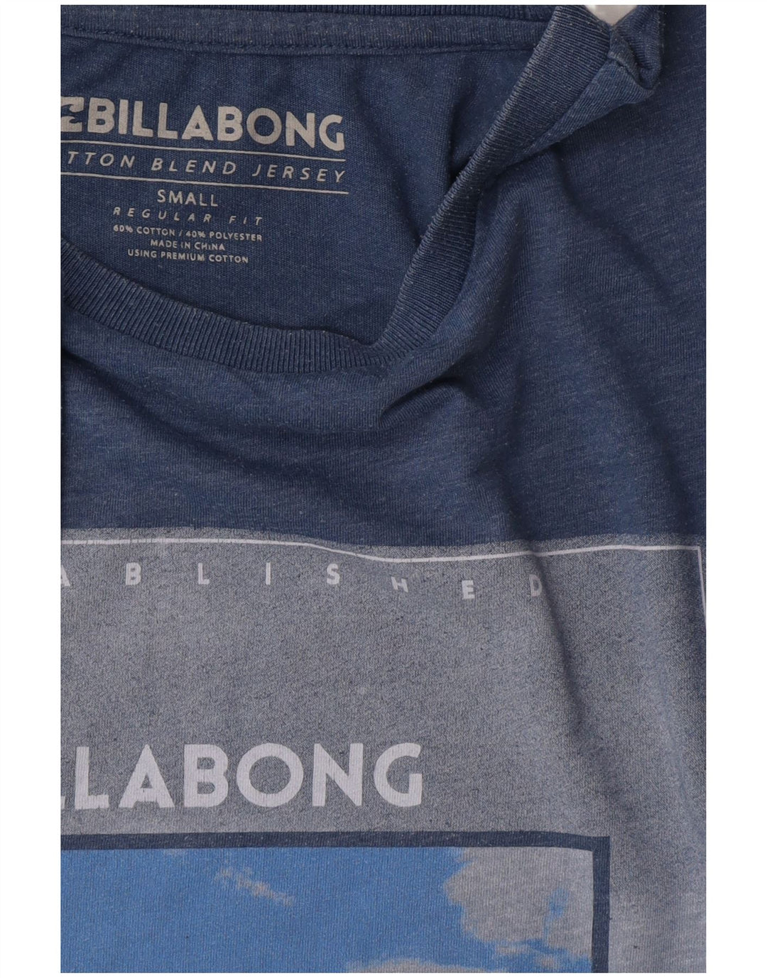 T-shirt grafica da uomo con vestibilità regolare Billabong, piccola, in cotone blu