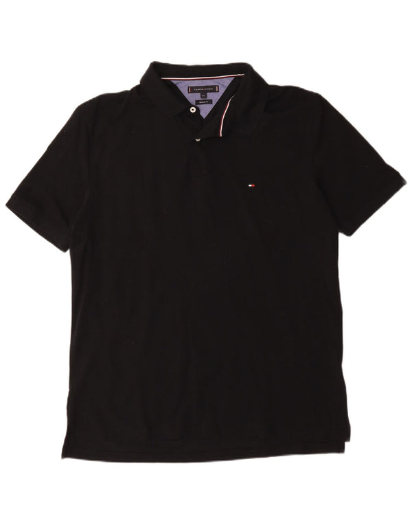 Polo da uomo vestibilità regolare Tommy Hilfiger 2XL cotone nero