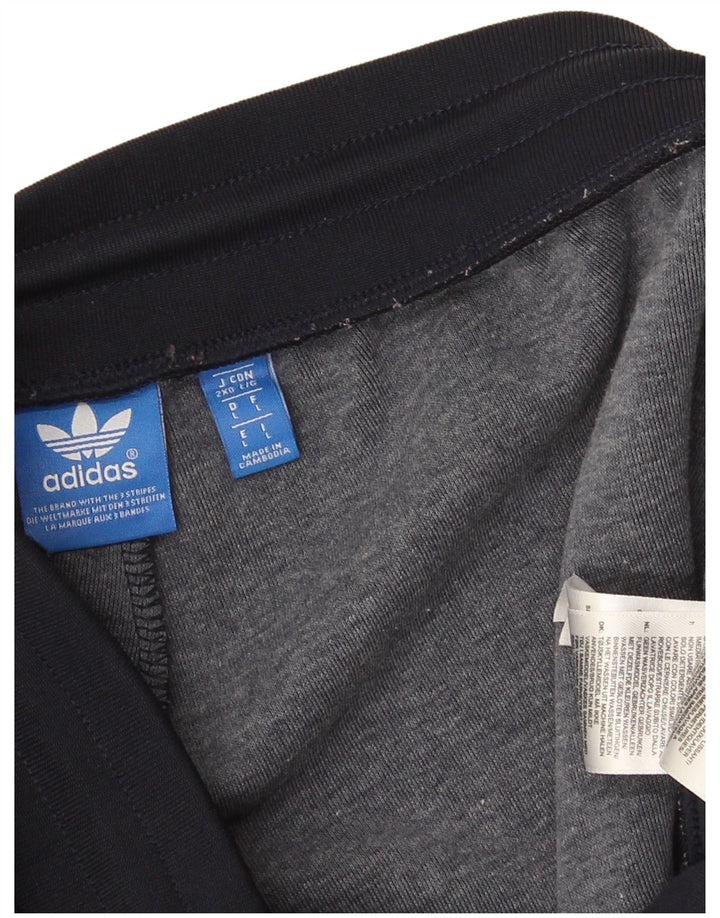 Pantaloni da tuta con grafica Adidas da uomo, pantaloni da jogging, grandi, in poliestere blu navy