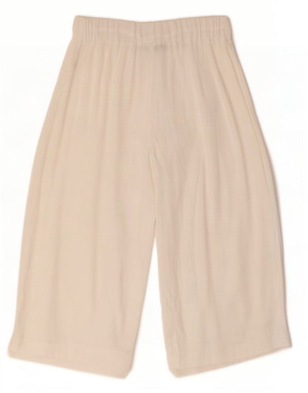 Pantaloni Capri a gamba larga da donna Marks & Spencer UK 8 Small W28 L18 Bianco