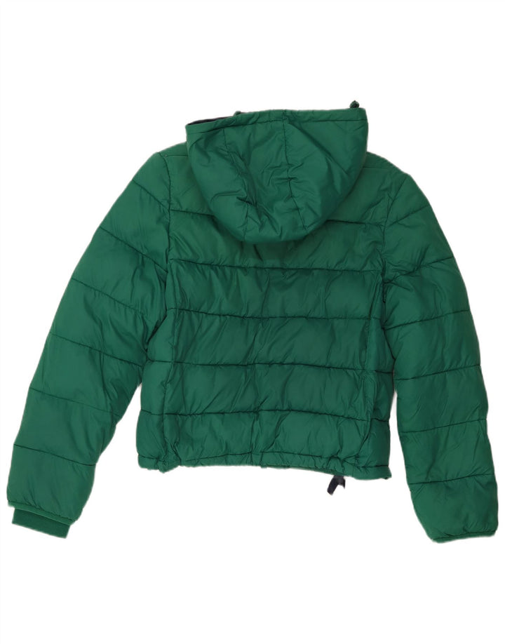 Giacca imbottita oversize con cappuccio corto da donna Jack Wills UK 8 piccolo verde