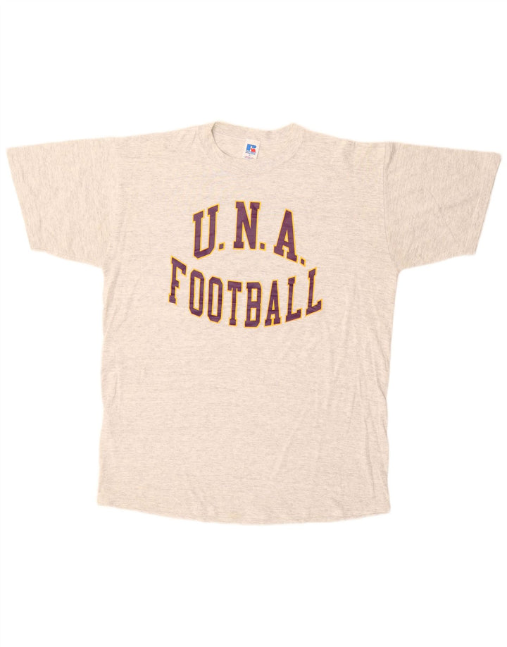 T-shirt grafica da uomo RUSSELL ATHLETIC XL in cotone grigio